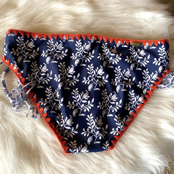 Jessica Simpson Navy Blue Floral Swimsuit Bikini Bottom (NWT) - Small - Picture 3 of 5